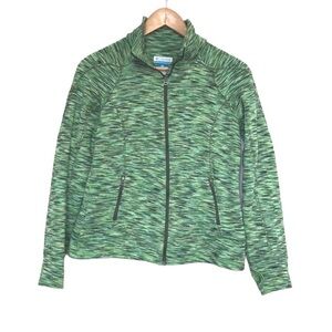 COLUMBIA green marled full zip jacket XS oversized
